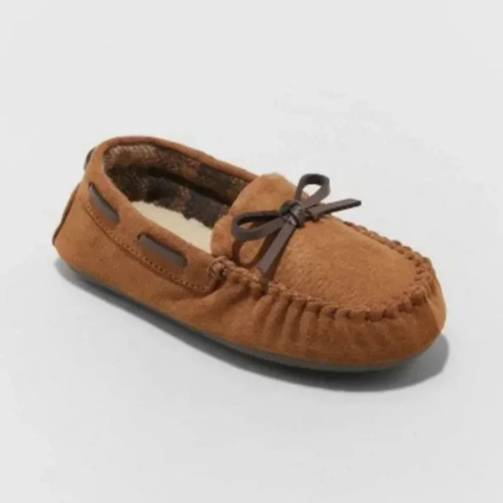Toddler Carter Mocassin Slippers Chestnut - Cat & Jack
